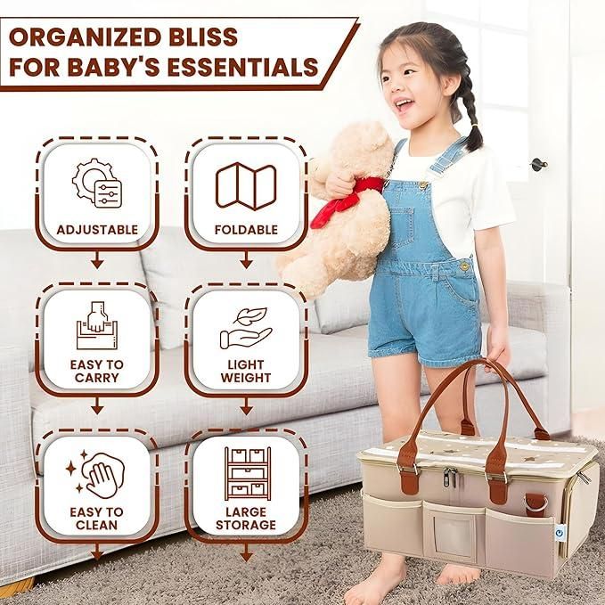 Nursery Storage Organiser-Foldable and Portable for Travelling